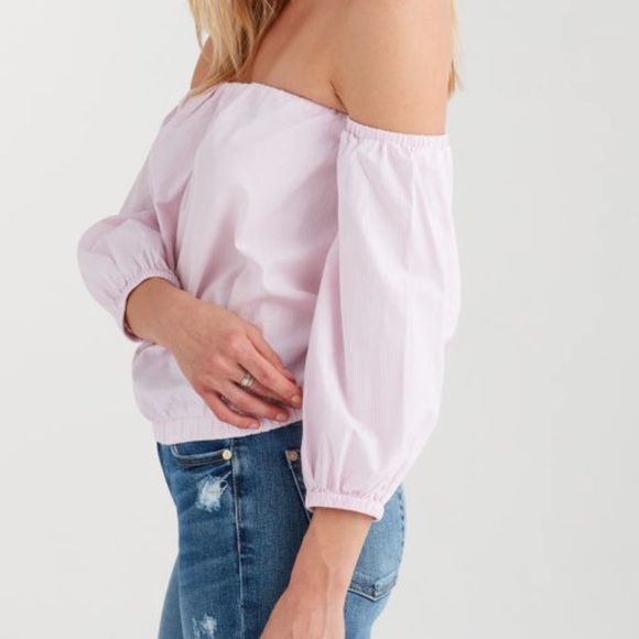 NWT 7 for all mankind off the shoulder shirt XS - Picture 2 of 8